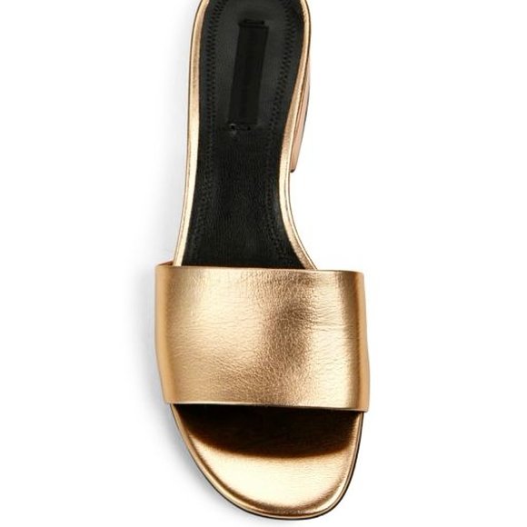 Alexander Wang Lou Metallic Sandals Slide Sz 37.5 - Picture 3 of 4